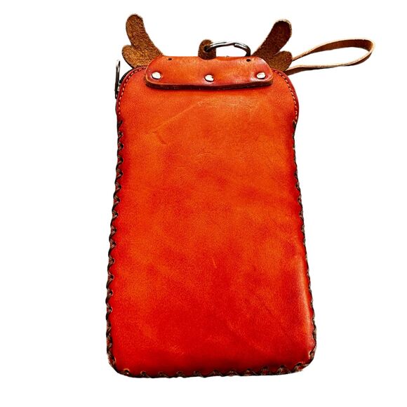 Vintage Handmade Red & Yellow Chinese Dragon Crossbody Bag w Two Straps OOAK - Picture 6 of 8